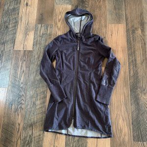 Mondetta Blue-Gray Hooded Thigh Length Jacket